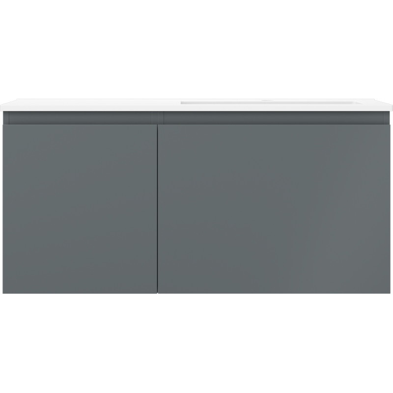 Mexen Orio Badezimmerschrank 100 cm mit Waschbecken Otis rechts, 1S, 1D, Graphit matt/Weiß matt - 91A13-10047-3-BBFF66-W18P01