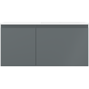 Mexen Orio Badezimmerschrank 100 cm mit Waschbecken Otis rechts, 1S, 1D, mattgrau/weiß matt - 91A13-10047-3-BBFF66-W18P01