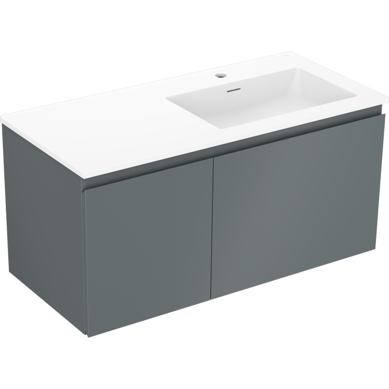 Mexen Orio armoire de salle de bain 100 cm avec lavabo Otis à droite, 1S, 1D, graphite mat/blanc mat