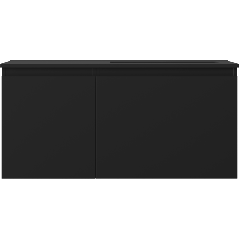 Mexen Orio armario de baño de 100 cm con lavabo Otis derecho, 1S, 1D, negro mate - 91A13-10047-3-BBFF71-W18P71