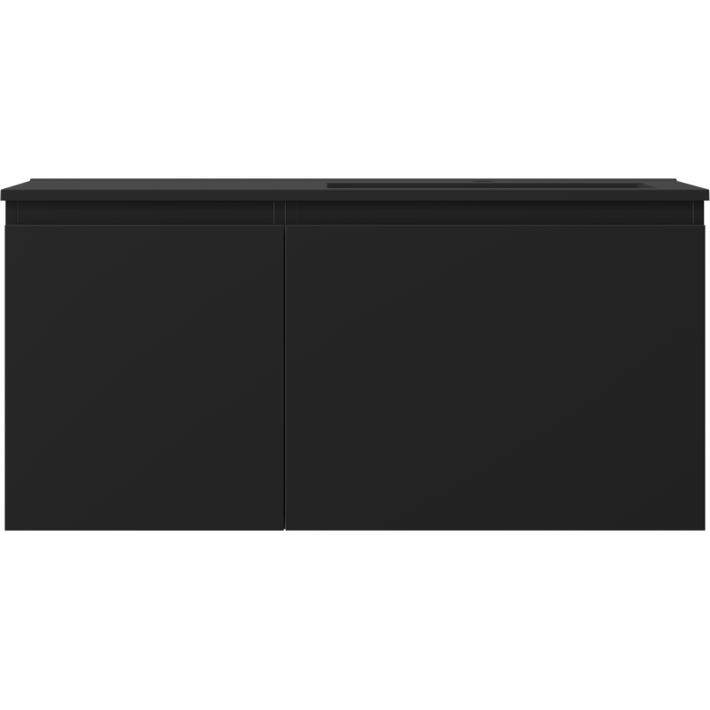 Mexen Orio kopalniška omarica 100 cm z umivalnikom Otis desno, 1S, 1D, črna mat - 91A13-10047-3-BBFF71-W18P71