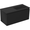 Mexen Orio Badezimmerschrank 100 cm mit Waschbecken Otis rechts, 1S, 1D, schwarz matt - 91A13-10047-3-BBFF71-W18P71