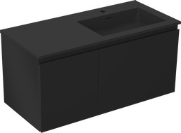 Mexen Orio 100 cm Badezimmermöbel mit Waschbecken Otis rechts, 1S, 1D, schwarz matt - 91A13-10047-3-BBFF71-W18P71
