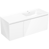 Mexen Orio Badezimmerschrank 120 cm mit Waschbecken Otis rechts, 1S, 1T, Weiß Hochglanz - 91A13-12047-3-BBFF00-W18P00