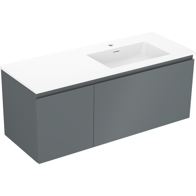 Mexen Orio mobile da bagno 120 cm con lavabo Otis a destra, 1S, 1D, grafite opaco/bianco opaco - 91A13-12047-3-BBFF66-W18P01
