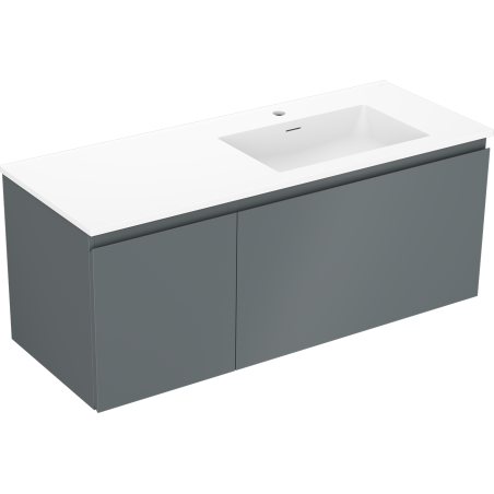 Mexen Orio Badezimmerschrank 120 cm mit Waschbecken Otis rechts, 1S, 1D, grafit matt/weiß matt - 91A13-12047-3-BBFF66-W18P01