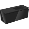 Mexen Orio armario de baño de 120 cm con lavabo Otis derecho, 1 cajón, 1 puerta, negro brillo/negro mate