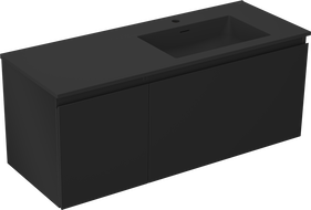 Mexen Orio Badezimmer-Unterschrank 120 cm mit Waschbecken Otis rechts, 1S, 1D, schwarz matt - 91A13-12047-3-BBFF71-W18P71