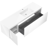 Mexen Orio Badezimmerschrank 160 cm mit rechtem Otis-Waschtisch, 1S, 1D, weiß glänzend - 91A13-16047-3-BBFF00-W18P00