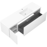 Mexen Orio 160 cm bathroom cabinet with right Otis sink, 1S, 1D, white matte - 91A13-16047-3-BBFF01-W18P01