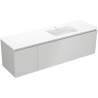 Mexen Orio Badezimmerschrank 160 cm mit Waschbecken Otis rechts, 1S, 1D, grau matt/weiß matt - 91A13-16047-3-BBFF62-W18P01