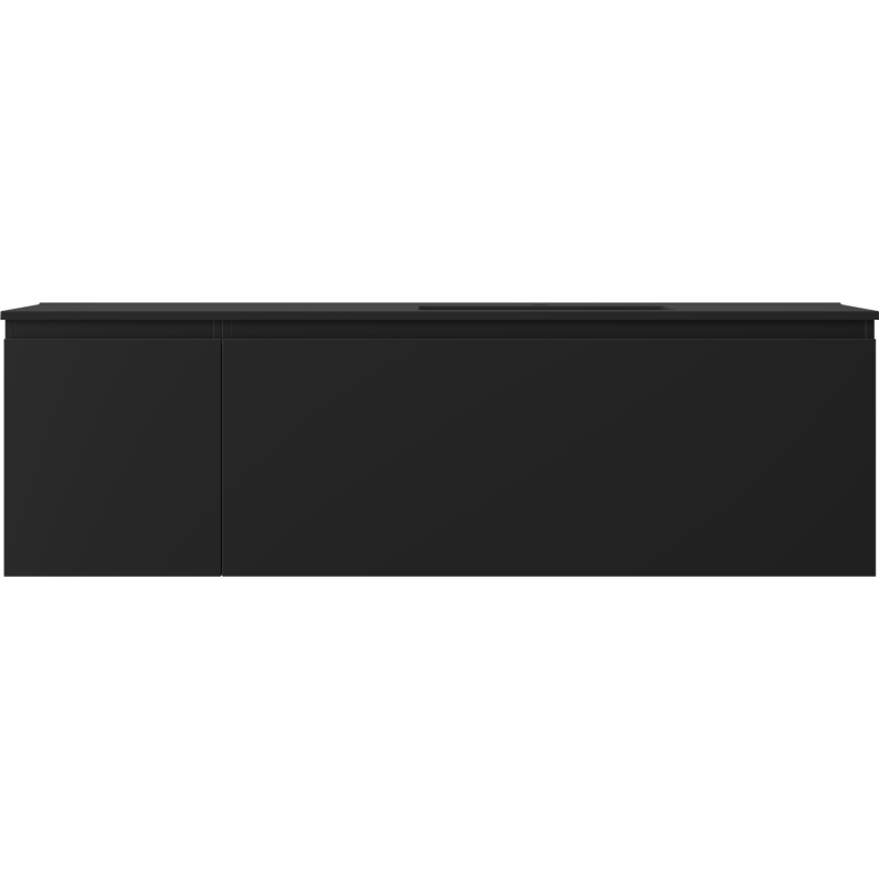 Mexen Orio Badezimmerschrank 160 cm mit Waschtisch Otis rechts, 1S, 1D, schwarz matt - 91A13-16047-3-BBFF71-W18P71