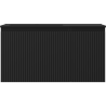 Mexen Rivel bathroom cabinet 90 cm with left Otis sink, 1S, 1D, grooved, black matte - 91A23-09047-3-BBFF71-W18L71