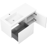 Mexen Rivel meuble de salle de bains 100 cm avec lavabo Otis à gauche, 1S, 1D, rainuré, blanc mat - 91A23-10047-3-BBFF01-W18L01