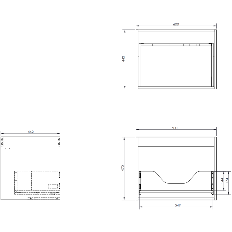 Mexen Rivel armoire de salle de bain 100 cm avec lavabo Otis gauche, 1S, 1D, rainurée, gris mat/blanc mat