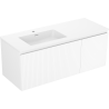 Mexen Rivel 120 cm bathroom cabinet with Otis left sink, 1S, 1D, grooved, white matte - 91A23-12047-3-BBFF01-W18L01