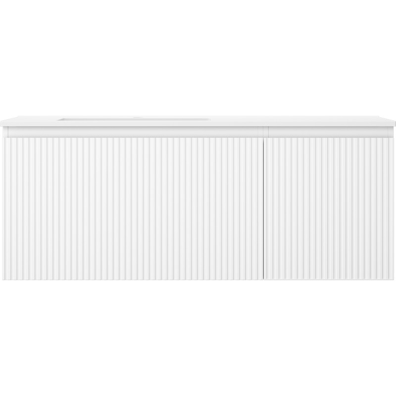 Mexen Rivel badkamerkast 120 cm met wastafel Otis links, 1S, 1D, geribbeld, wit mat - 91A23-12047-3-BBFF01-W18L01