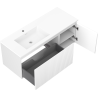 Mexen Rivel armoire de salle de bain 120 cm avec lavabo Otis gauche, 1S, 1D, rainurée, blanc mat - 91A23-12047-3-BBFF01-W18L01
