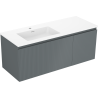 Mexen Rivel mobile da bagno 120 cm con lavabo Otis sinistro, 1S, 1D, scanalato, grafite opaco/bianco opaco