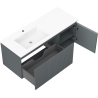 Mexen Rivel mobile da bagno 120 cm con lavabo Otis sinistro, 1S, 1D, scanalato, grafite opaco/bianco opaco