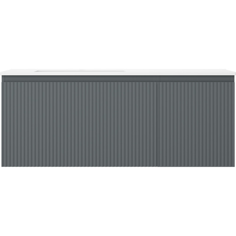 Mexen Rivel badkamerkast 120 cm met wastafel Otis links, 1S, 1D, geprofileerd, grafiet mat/wit mat - 91A23-12047-3-BBFF66-W18L01