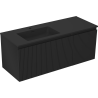 Mexen Rivel armadietto da bagno 120 cm con lavabo Otis sinistro, 1S, 1D, scanalato, nero opaco - 91A23-12047-3-BBFF71-W18L71