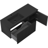 Mexen Rivel armadietto da bagno 120 cm con lavabo Otis sinistro, 1S, 1D, scanalato, nero opaco - 91A23-12047-3-BBFF71-W18L71