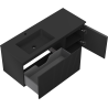 Mexen Rivel Badezimmer-Schrank 120 cm mit Otis Waschbecken links, 1S, 1D, geriffelt, schwarz matt - 91A23-12047-3-BBFF71-W18L71