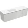 Mexen Rivel armario de baño de 160 cm con lavabo Otis izquierdo, 1S, 1D, estriado, gris mate/blanco mate