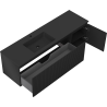 Mexen Rivel gabinete de baño de 160 cm con lavabo Otis izquierdo, 1S, 1D, ranurado, negro mate - 91A23-16047-3-BBFF71-W18L71