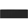 Mexen Rivel Badezimmerschrank 160 cm mit Waschbecken Otis links, 1S, 1D, geriffelt, schwarz matt - 91A23-16047-3-BBFF71-W18L71