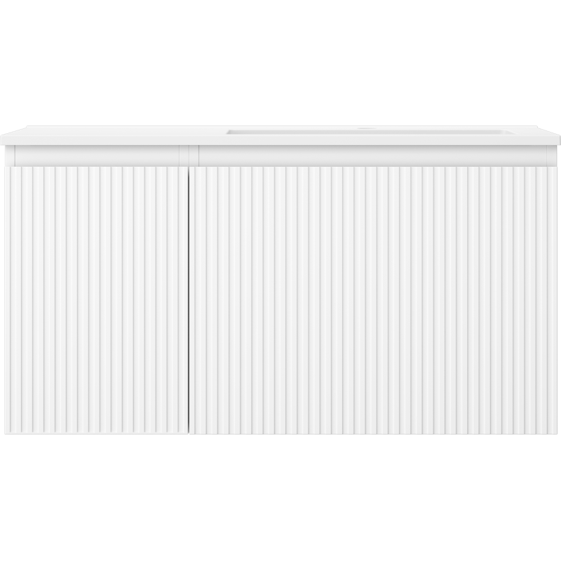 Mexen Rivel Buedzëmmer Schrack 90 cm mat Otis Umiwuesch lénks, 1S, 1D, gerillt, wäiss matt - 91A23-09047-3-BBFF01-W18P01