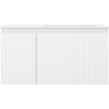 Mexen Rivel Badezimmerschrank 90 cm mit Otis-Waschbecken rechts, 1S, 1D, geriffelt, weiß matt - 91A23-09047-3-BBFF01-W18P01