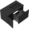 Mexen Rivel mobile da bagno 90 cm con lavabo Otis destro, 1S, 1D, scanalato, nero opaco - 91A23-09047-3-BBFF71-W18P71