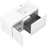 Mexen Rivel meuble de salle de bain 100 cm avec lavabo Otis à droite, 1T, 1P, rainuré, blanc mat - 91A23-10047-3-BBFF01-W18P01