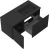 Mexen Rivel meuble de salle de bain 100 cm avec lavabo Otis à droite, 1T, 1P, rainuré, noir mat - 91A23-10047-3-BBFF71-W18P71