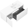 Mexen Rivel meuble de salle de bain 120 cm avec lavabo Otis droit, 1S, 1D, rainuré, blanc mat - 91A23-12047-3-BBFF01-W18P01