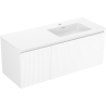 Mexen Rivel 120 cm bathroom cabinet with right Otis sink, 1S, 1D, grooved, white matte - 91A23-12047-3-BBFF01-W18P01