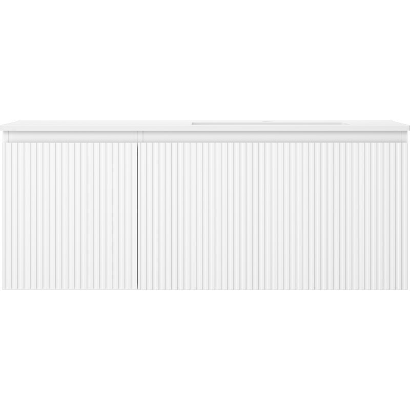 Mexen Rivel mueble de baño 120 cm con lavabo Otis derecho, 1S, 1D, ranurado, blanco mate - 91A23-12047-3-BBFF01-W18P01