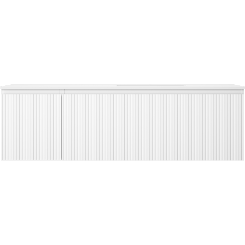 Mexen Rivel armário de casa de banho de 160 cm com lavatório Otis direito, 1S, 1D, ranhurado, branco mate