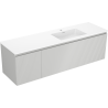 Mexen Rivel szafka łazienkowa 160 cm z umywalką Otis prawą, 1S, 1D, ryflowana, szara mat/biała mat - 91A23-16047-3-BBFF62-W18P01
