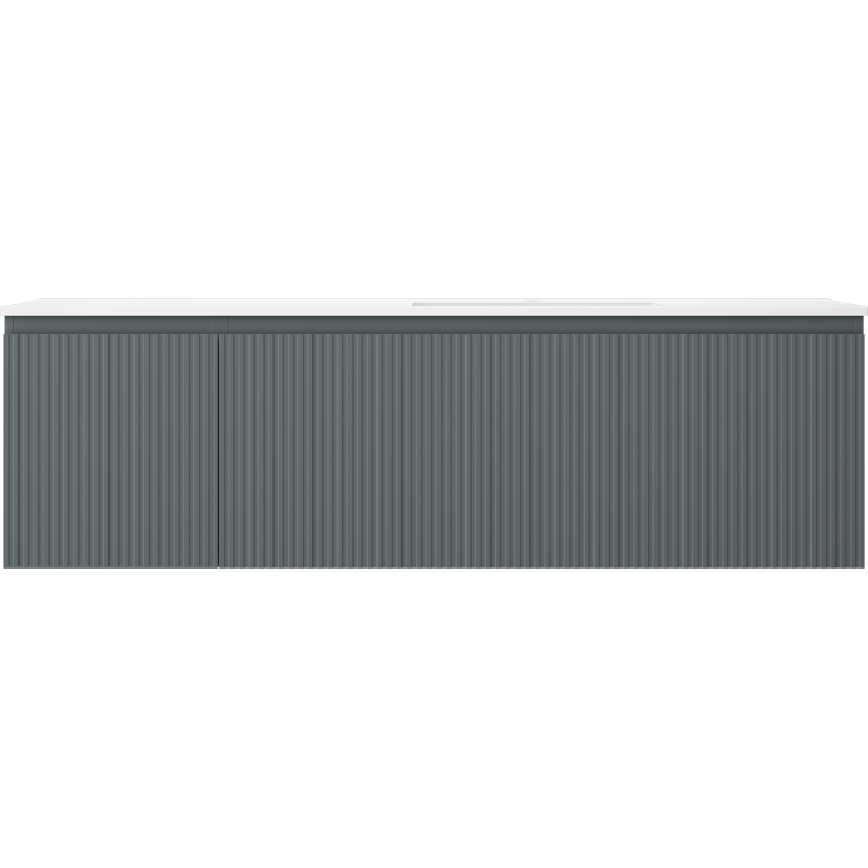 Mexen Rivel kylpyhuonekaappi 160 cm, jossa oikea pesuallas, 1S, 1D, uritettu, grafiitti/valkoinen matta