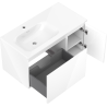 Mexen Orio armario de baño 90 cm con lavabo Vela a la izquierda, 1S, 1D, blanco brillante - 91A13-09047-3-BBFF00-W23L00