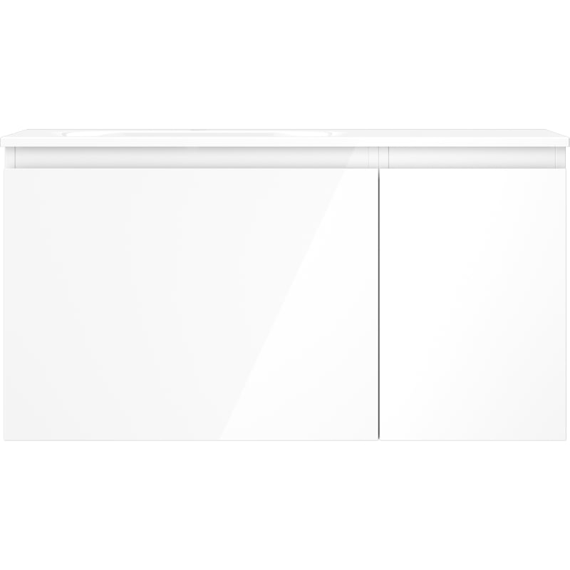 Mexen Orio 90 cm vannitoa kapp koos Vela vasaku valamu, 1S, 1D, valge läige - 91A13-09047-3-BBFF00-W23L00