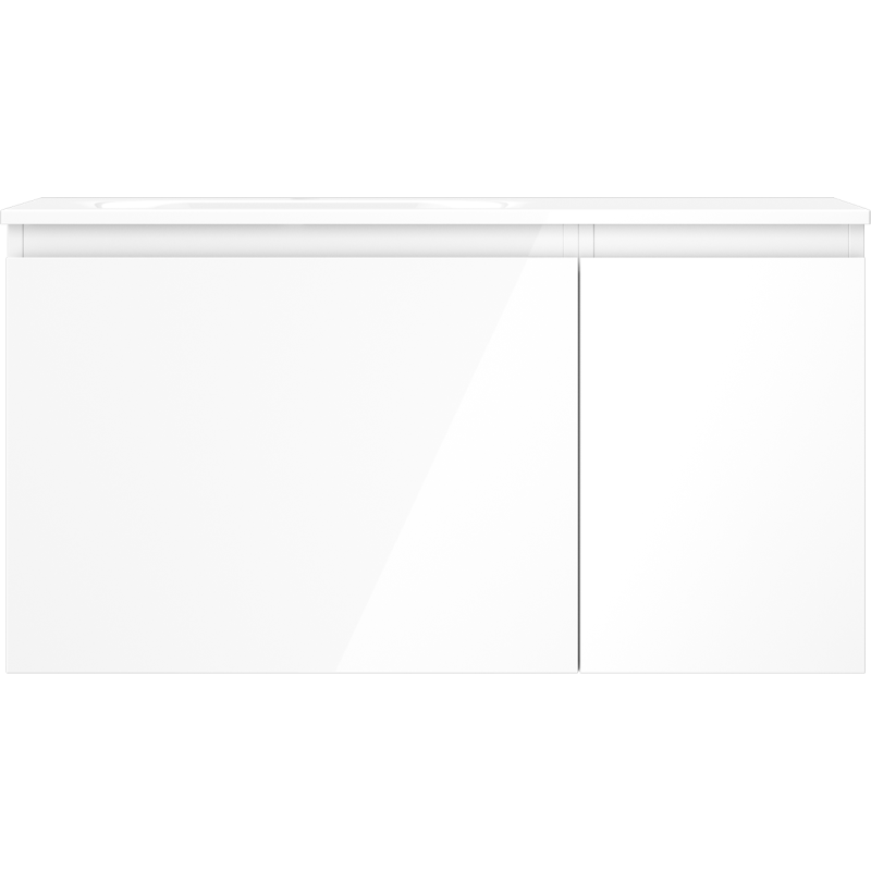 Mexen Orio armadietto da bagno 90 cm con lavabo Vela sinistro, 1S, 1D, bianco lucido - 91A13-09047-3-BBFF00-W23L00