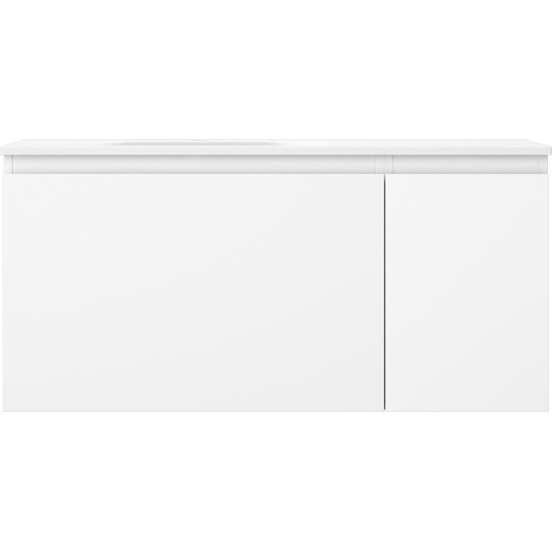 Mexen Orio Badezimmerschrank 90 cm mit Waschbecken Vela links, 1S, 1T, weiß matt - 91A13-09047-3-BBFF01-W23L01