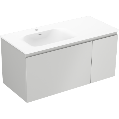 Mexen Orio armario de baño 90 cm con lavabo Vela izquierdo, 1S, 1D, gris mate/blanco mate - 91A13-09047-3-BBFF62-W23L01