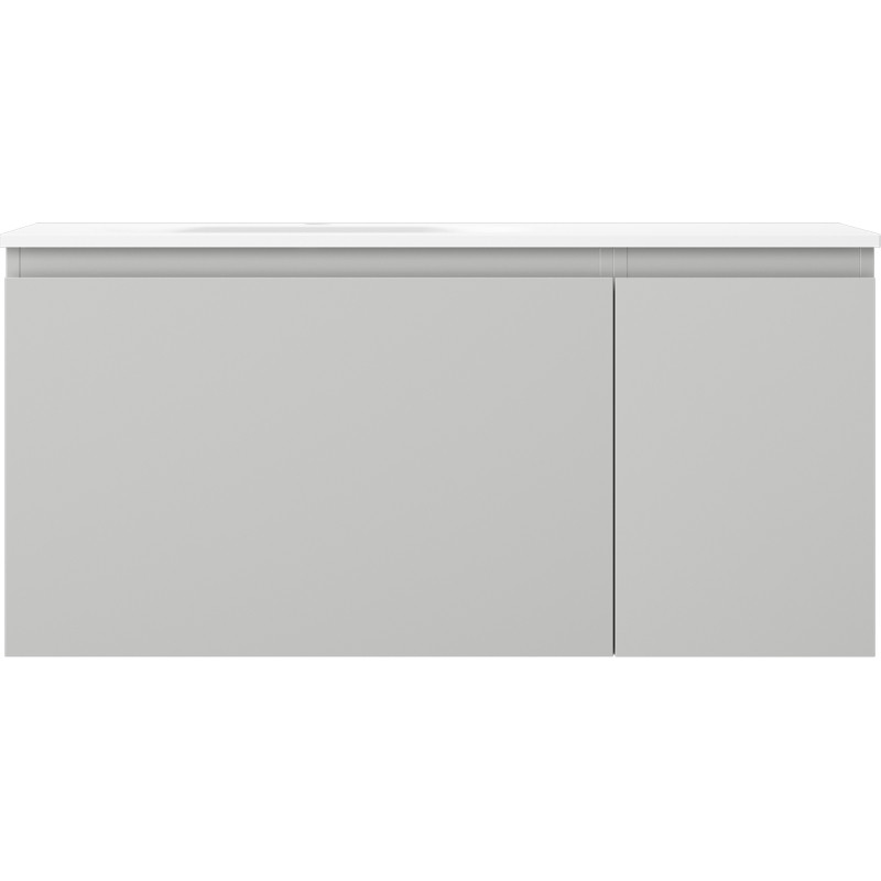 Mexen Orio armoire de salle de bains 90 cm avec vasque Vela gauche, 1S, 1D, gris mat/blanc mat - 91A13-09047-3-BBFF62-W23L01