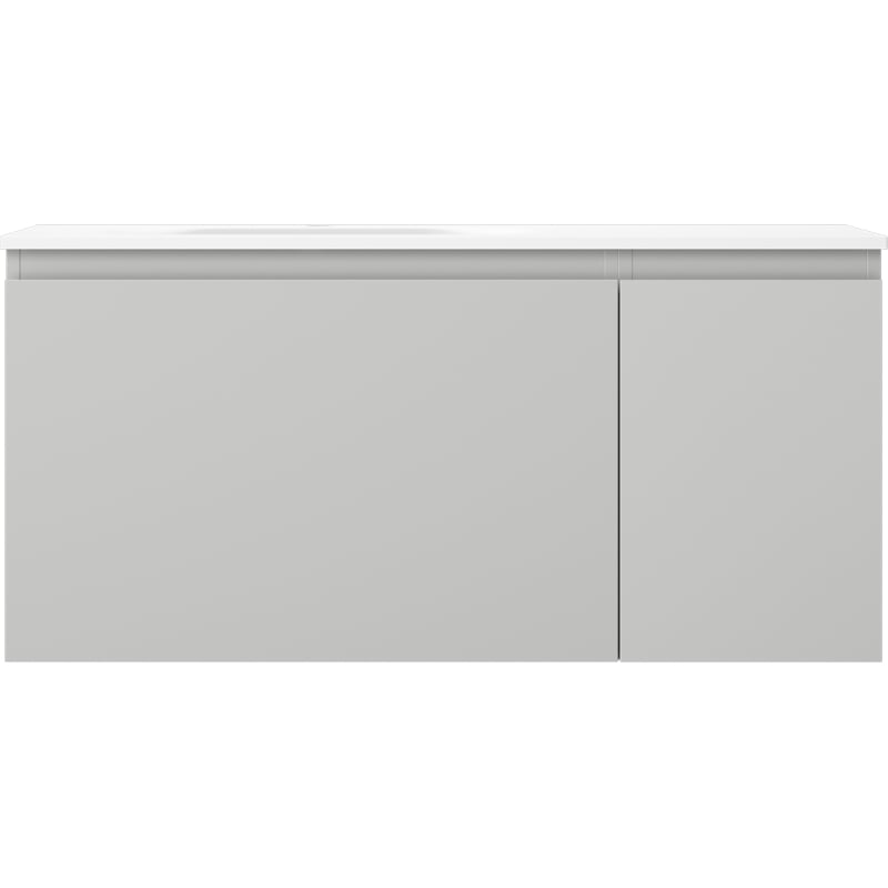 Mexen Orio szafka łazienkowa 90 cm z umywalką Vela lewą, 1S, 1D, szara mat/biała mat - 91A13-09047-3-BBFF62-W23L01