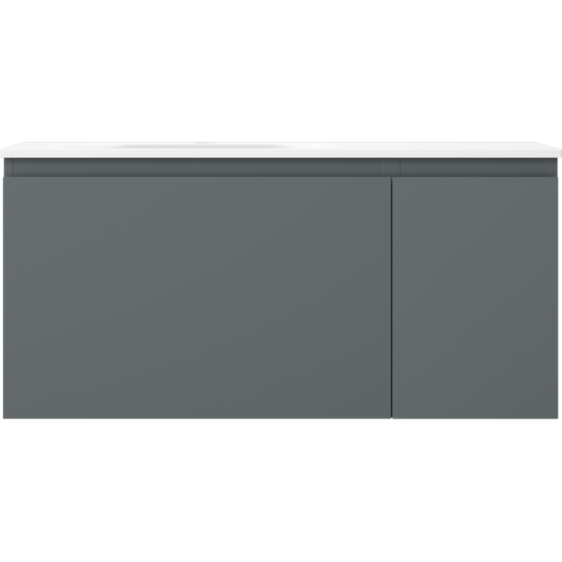 Mexen Orio Badezimmerschrank 90 cm mit Waschbecken Vela links, 1S, 1D, grafit matt/weiß matt - 91A13-09047-3-BBFF66-W23L01